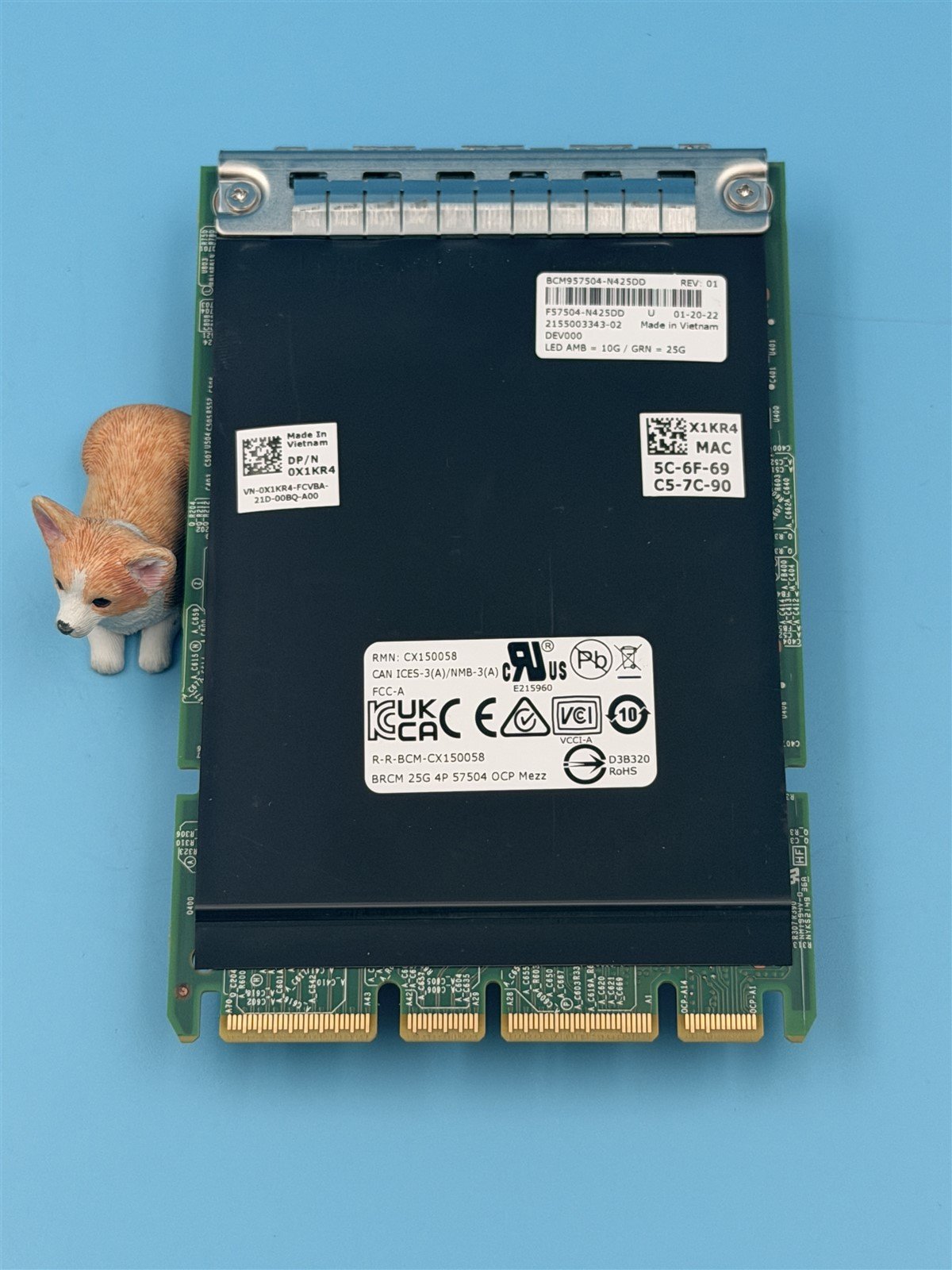 Dell Broadcom BCM957504 Quad Port 10G/25G SFP28 OCP 3.0 Network Card X1KR4
