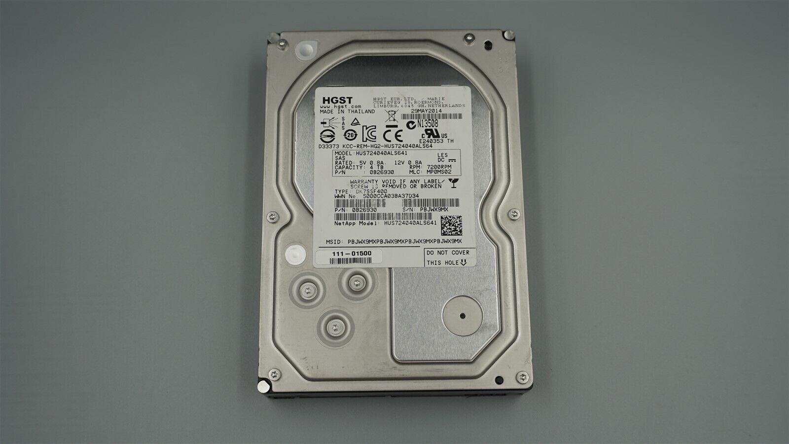HUS724040ALS641 0B26930 HGST 4TB 7200RPM LFF 3.5" SAS ENTERPRISE HARD DRIVE
