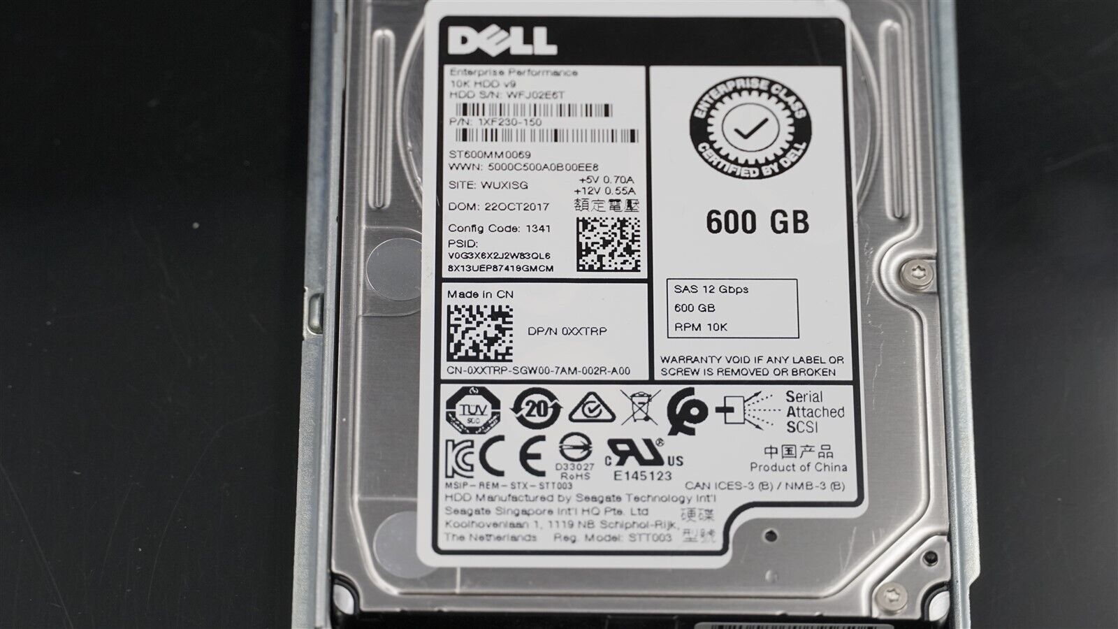 DELL 0XXTRP XXTRP ST600MM0069 1XF230-150 600GB 10K 12Gb/S 2.5" SAS HDD W/DXD9H