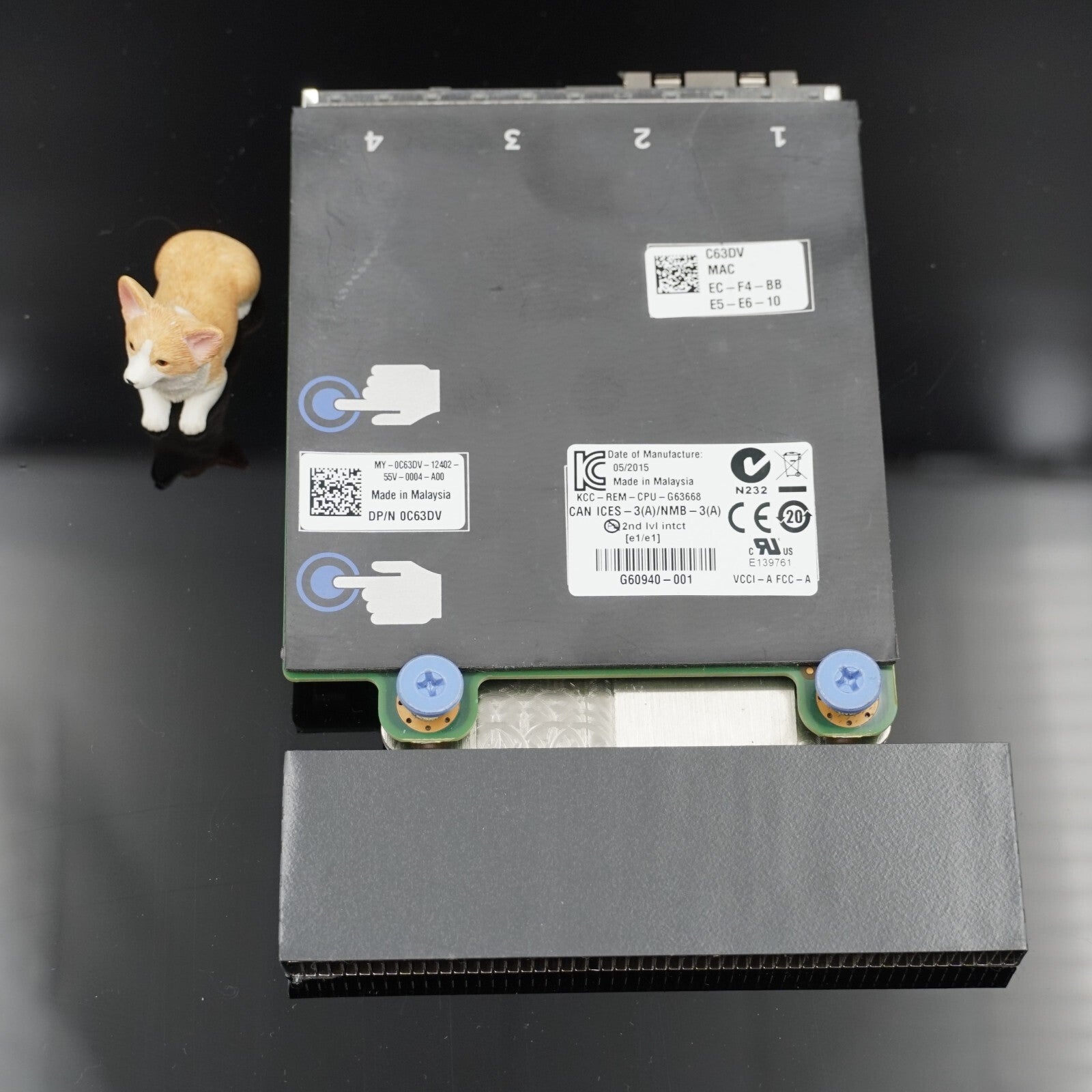 C63DV DELL QUAD PORT DAUGHER CARD INTEL X520 I350 2x 10GB SFP+ 2x 1GB RJ45 R630