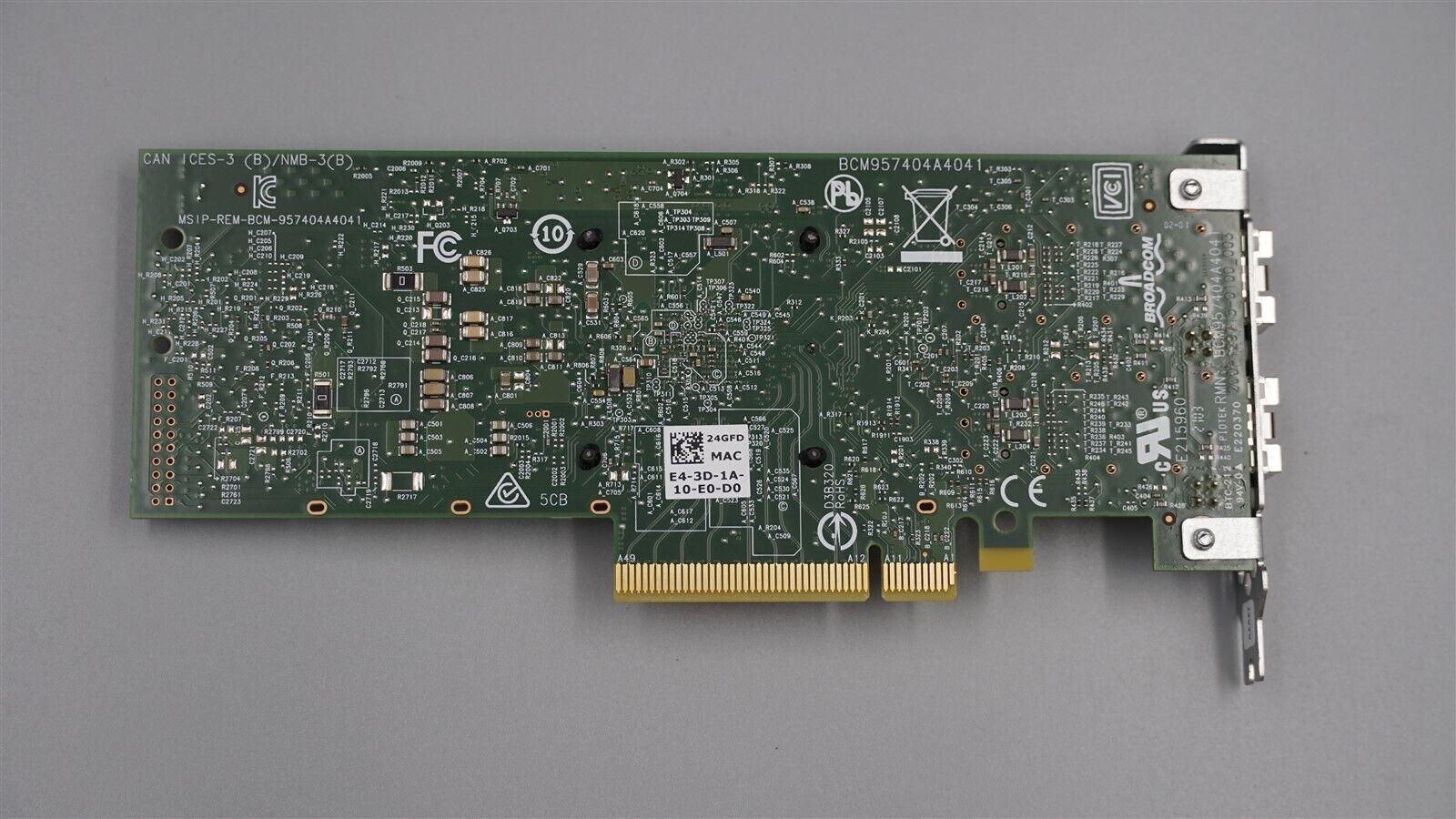 24GFD DELL BROADCOM 57414 DUAL PORT 25Gb SFP28 NETWORK ADAPTER LOW PROFILE