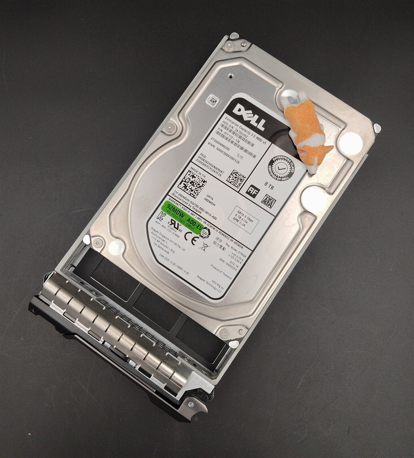 92MDW 092MDW ST8000NM0205 DELL SEAGATE 8TB 7.2K 6G 512E SATA 3.5" HDD W/F238F