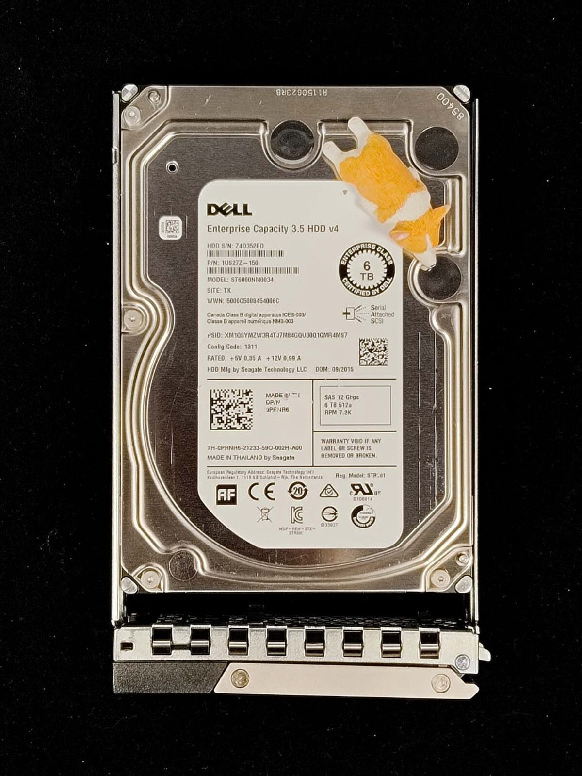 PRNR6 DELL ST6000NM0034 6TB 7.2K 12G 512E SAS 3.5" HDD FOR DELL R640 R740 R740XD