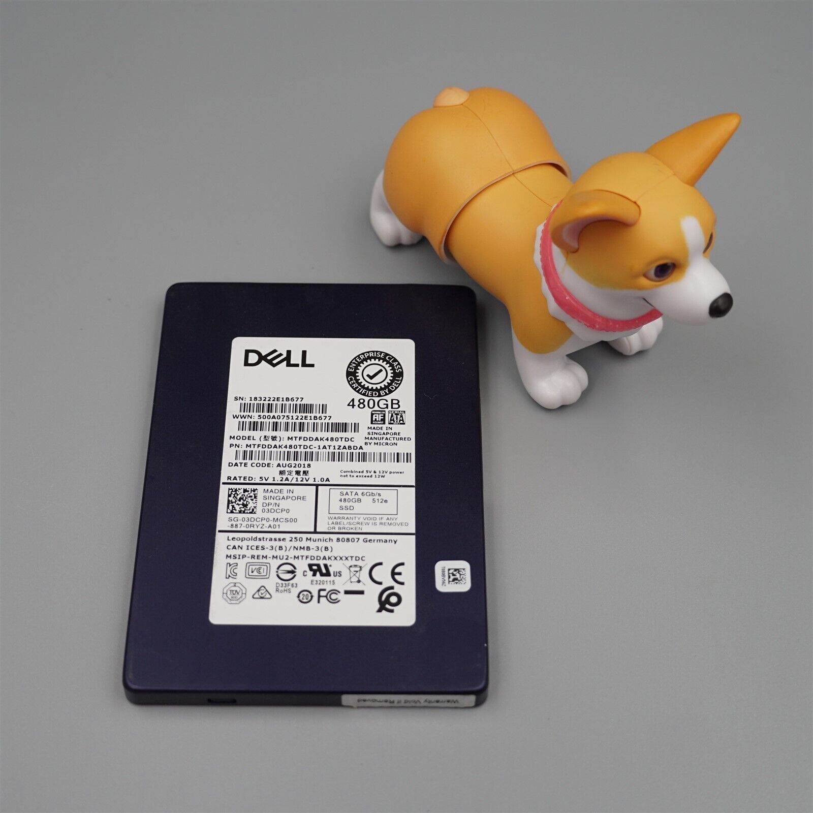 Dell 3DCP0 480GB 6Gb/s 2.5” SATA SSD MICRON MTFDDAK480TDC