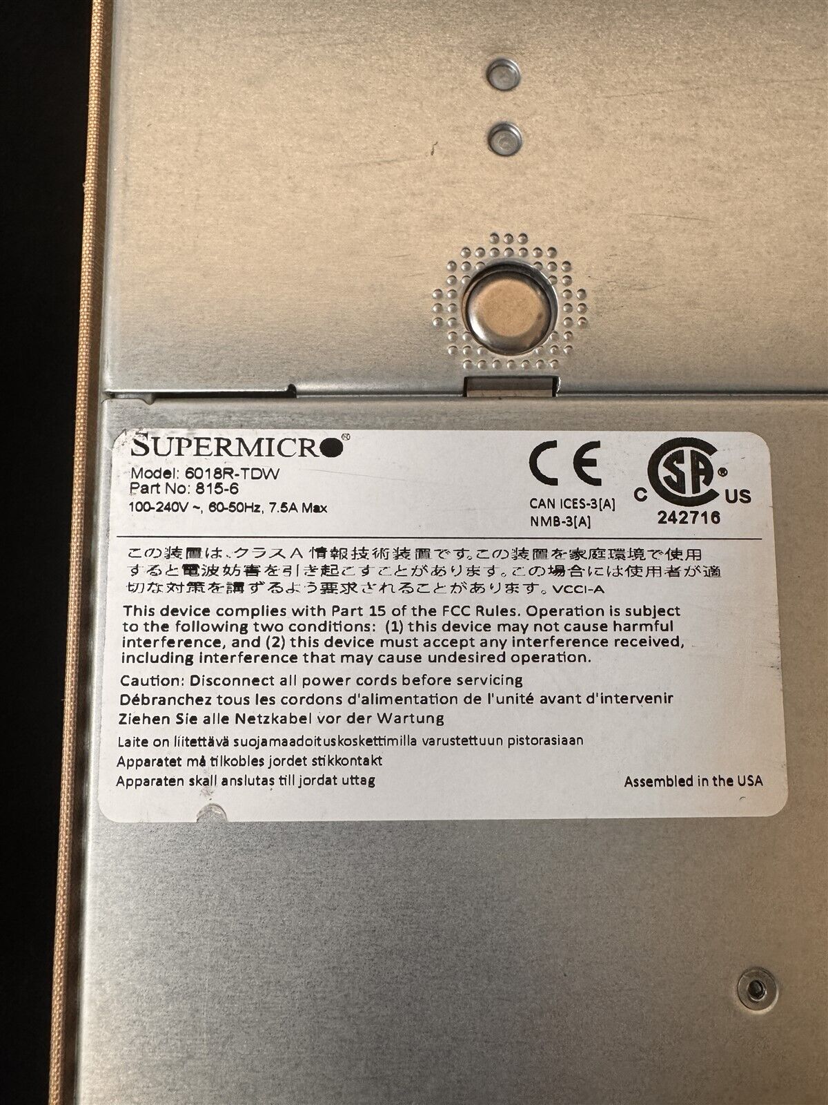 SUPERMICRO CSE-815 4LFF BAREBONE X10DDW-i BOARD 2x HS 1x PSU NO RAM NO HDD