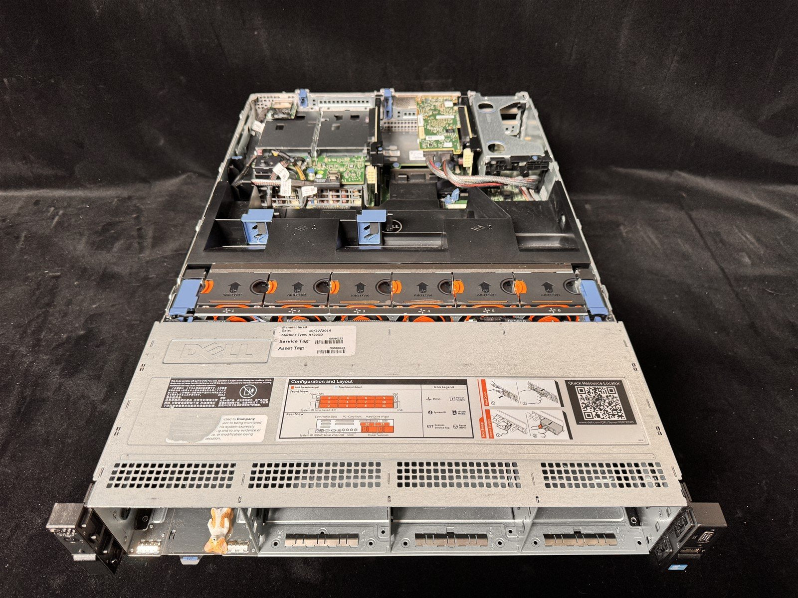 DELL POWEREDGE R720xd 12LFF 2x 6 CORE E5-2640 2.5GHz 128GB RAM 2x 300GB SAS 9207