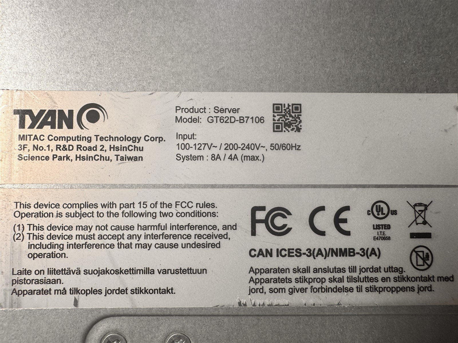 TYAN GT62D-B7106 1U SERVER 2x 12 CORE GOLD 6146 3.2GHz 256GB RAM 1x 240GB M.2