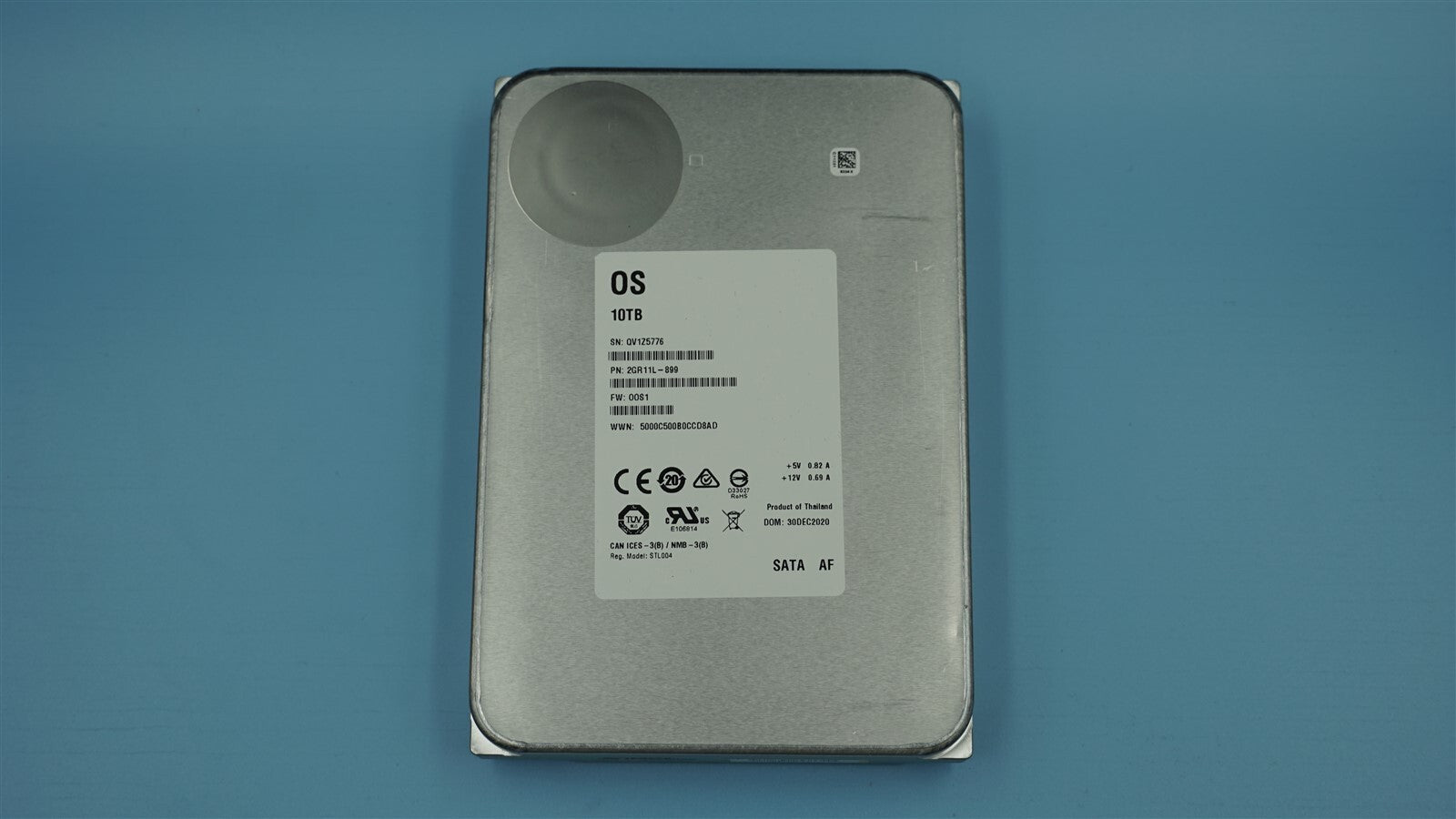OS(SEAGATE) 2GR11L-899 10TB 7.2K 6G 3.5" LFF SATA HARD DRIVE Grade A 99% Health