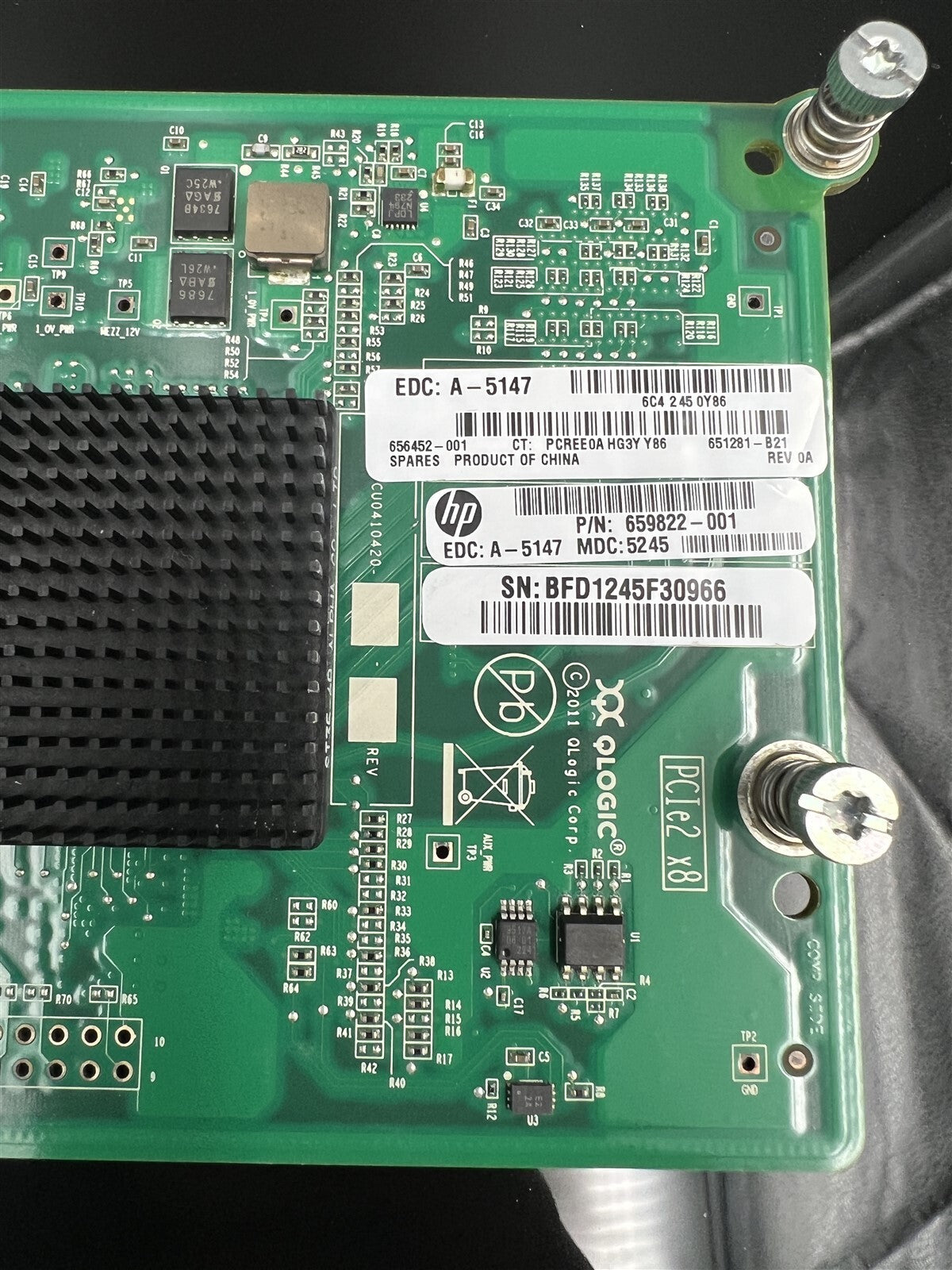 656452-001 659822-001 HPE QMH2572 8Gb FIBRE CHANNEL HOST BUS ADAPTER 651281-B21