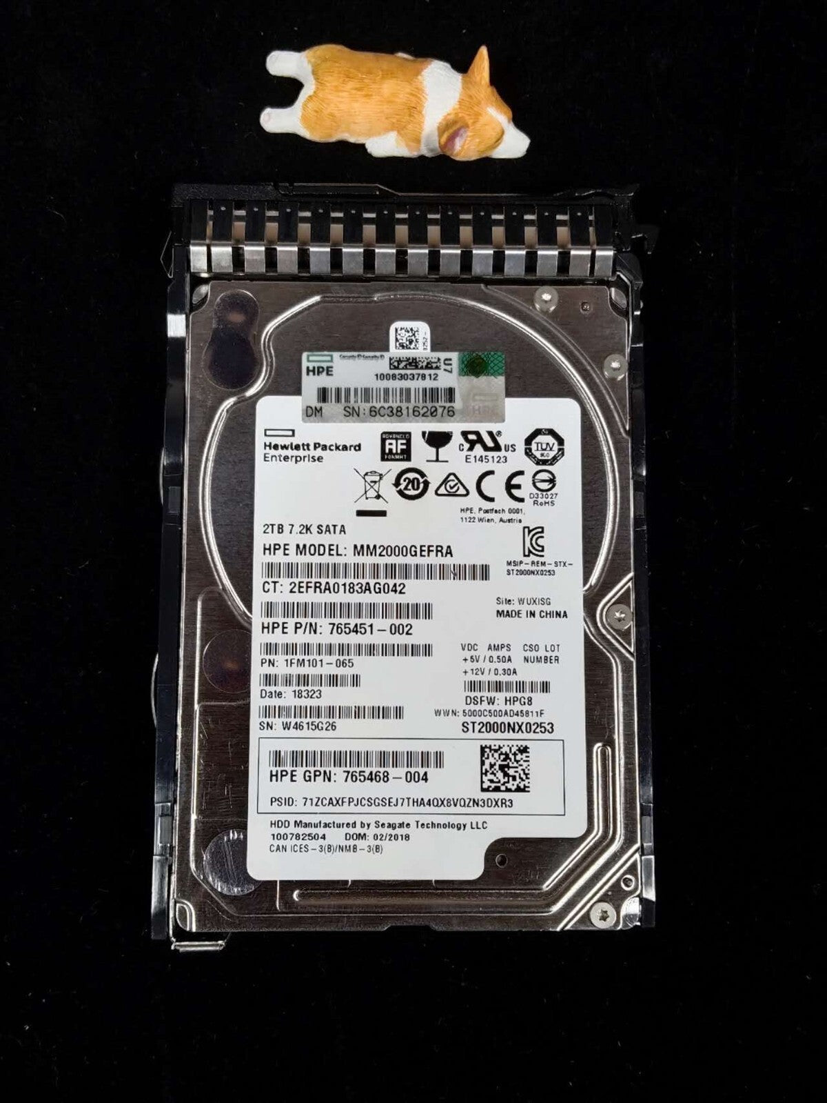 765451-002 HPE 2TB 7.2K 6G SATA 2.5" ENTERPRISE HDD MM2000GEFRA 765468-004
