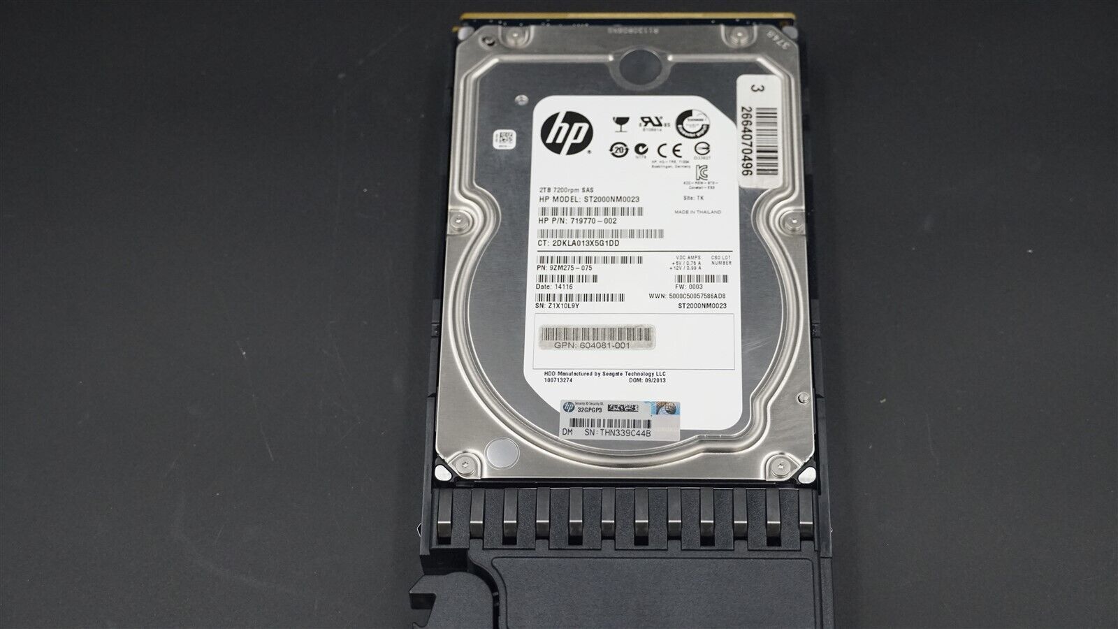 605475-001 HP 2TB 7.2K 6G DP SAS MDL HARD DRIVE AW555A 719770-002 FOR P2000