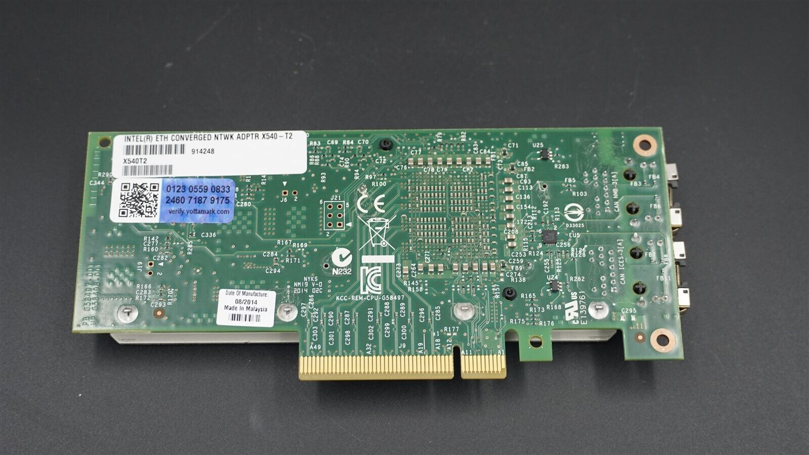 X540T2 INTEL DUAL PORTS RJ45 CONVERGED SERVER NETWORK ADAPTER X540-T2 NO BRACKET