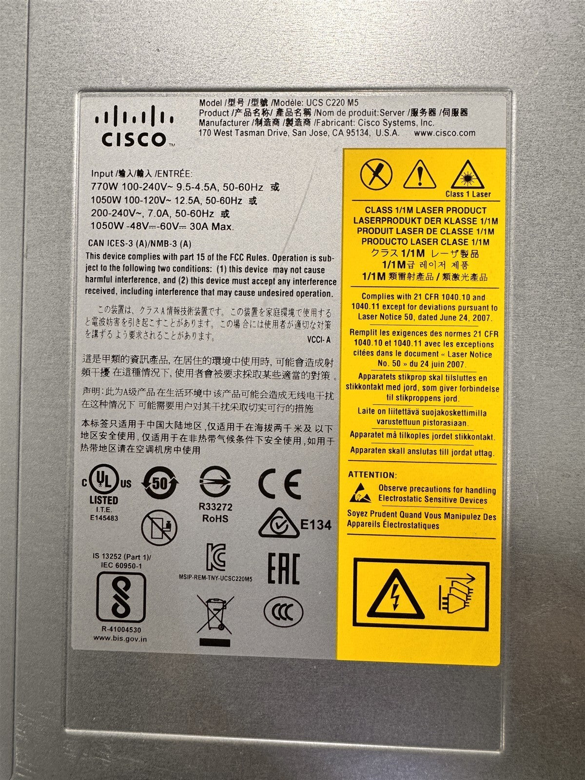 CISCO UCS C220 M5 10SFF SERVER 2x 8 CORE SILVER 4110 2.1GHz 32GB RAM NO HDD