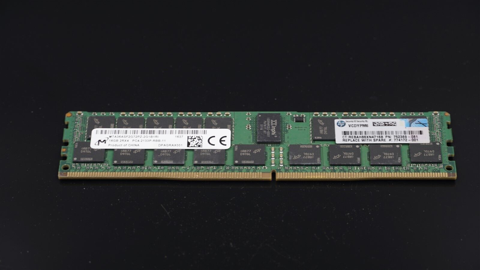 MTA36ASF2G72PZ-2G1B MICRON 16GB (1x16GB) 2Rx4 PC4-2133P DDR4 SERVER MEMORY