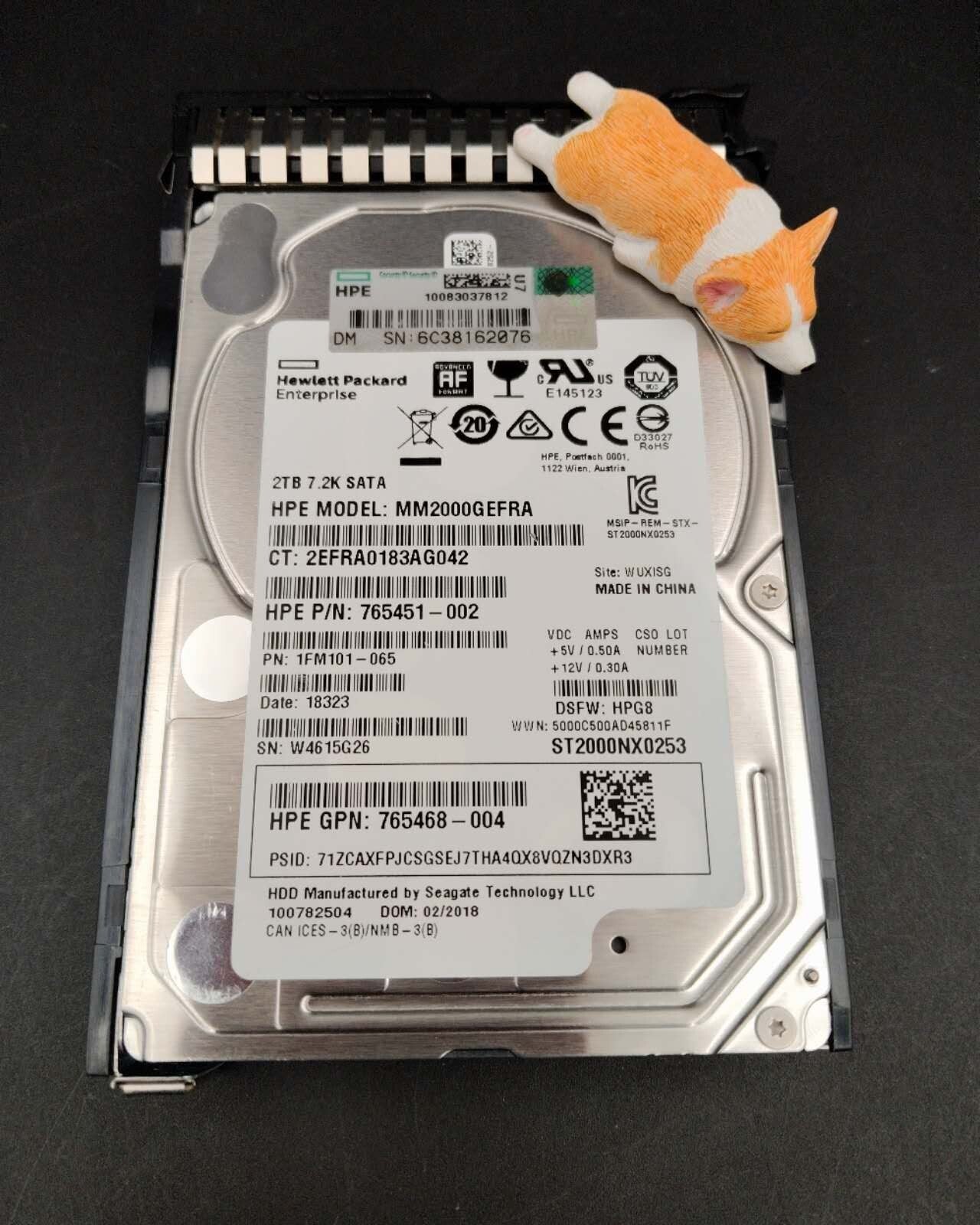 765869-001 765451-002 765468-004 HPE 2TB 7.2K 6G SATA 512E SC HDD ST2000NX0253