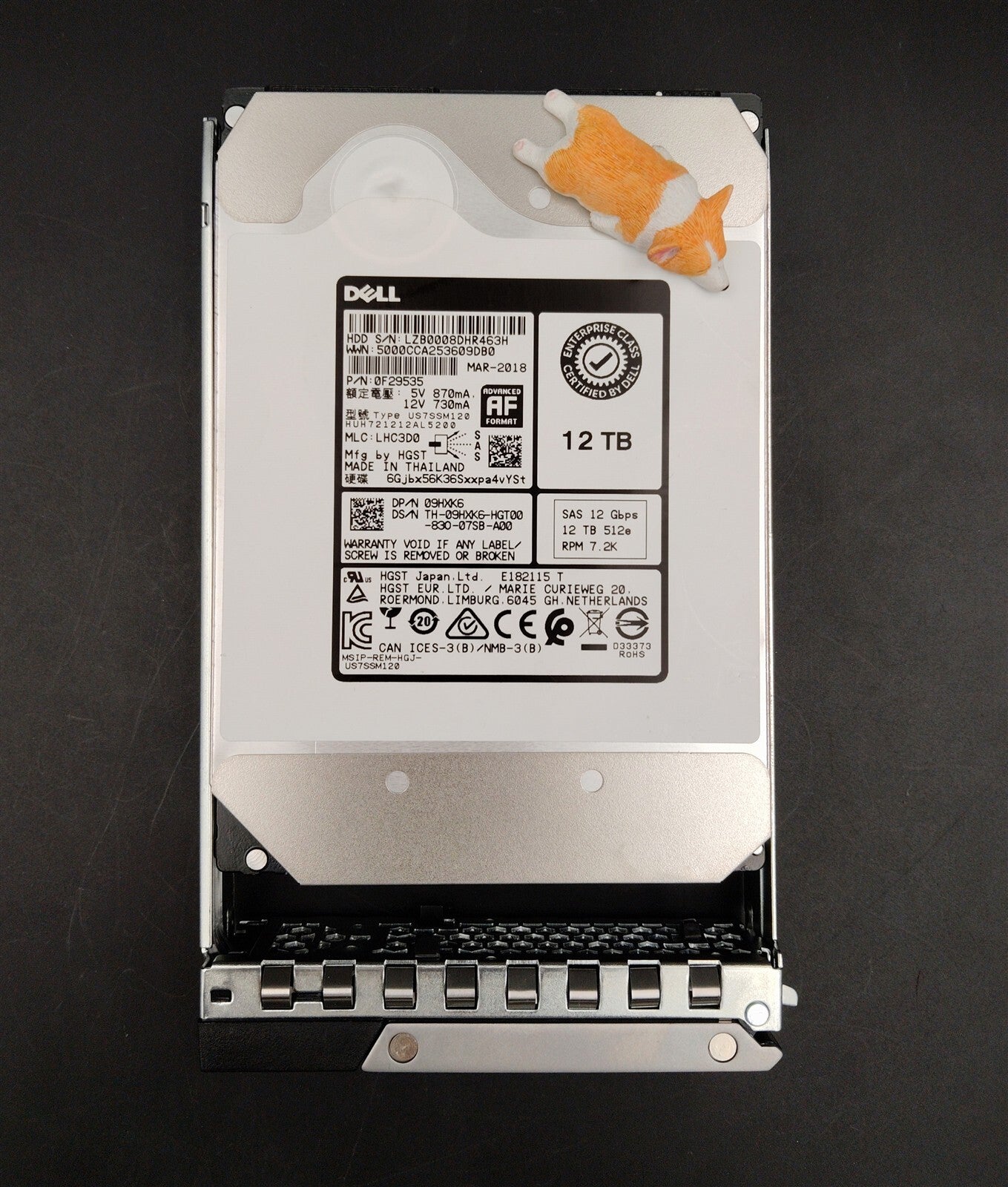 9HXK6 09HXK6 HUH721212AL5200 DELL 12TB 7.2K 12G 512E SAS 3.5" ENT HDD R740