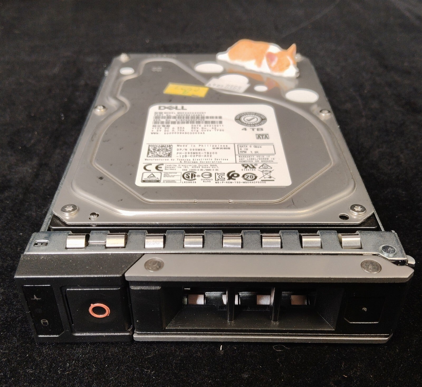 95M6K DELL TOSHIBA 4TB 7.2K 6G SATA 3.5" LFF HDD MG04ACA400NY 095M6K W/X7K8W