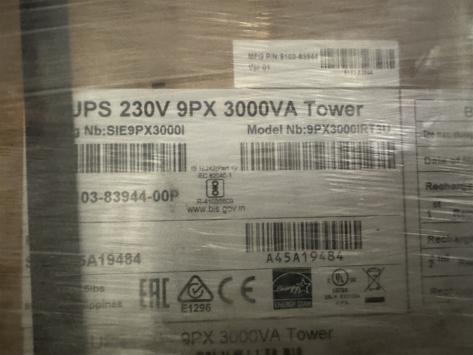 9PX3000IRT3U SIE9PX3000I EATON UPS 230V 9PX 3000VA TOWER NEW