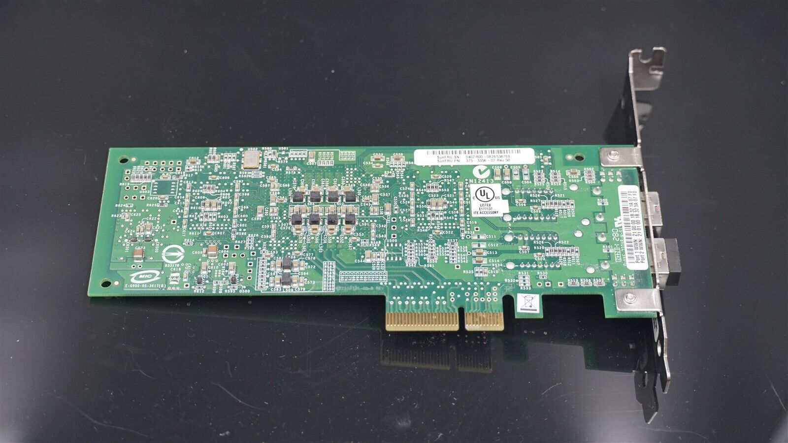 SUN 375-3356-02 QLOGIC PX2510401-57 QLE2462 4GB DUAL PORT FIBER CHANNEL ADAPTER