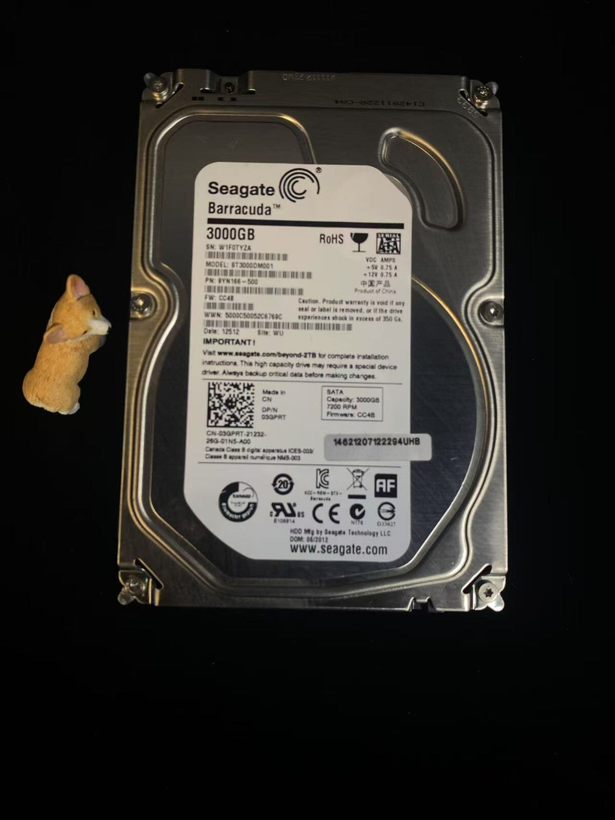 3GPRT DELL SEAGATE 3TB 7.2K 6G SATA 3.5" LFF HDD ST3000DM001 03GPRT