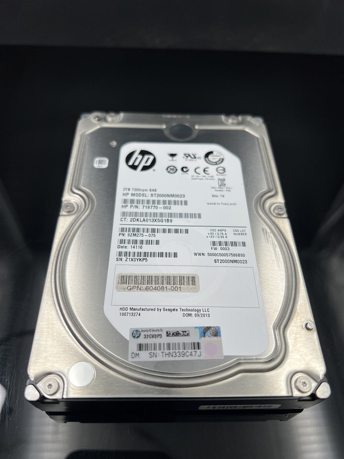 719770-002 HP 2TB 7.2K 6G DP SAS MDL 3.5 HARD DRIVE 604081- 605475- ST2000NM0023