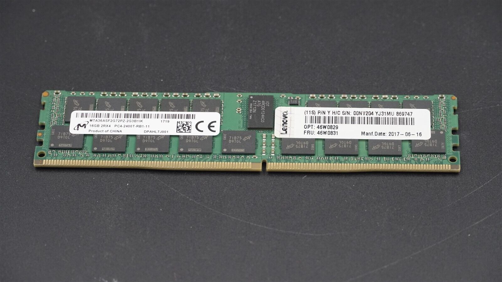 MTA36ASF2G72PZ-2G3B MIRCON 16GB (1x16GB) 2RX4 PC4-2400T 19200 SERVER MEMORY