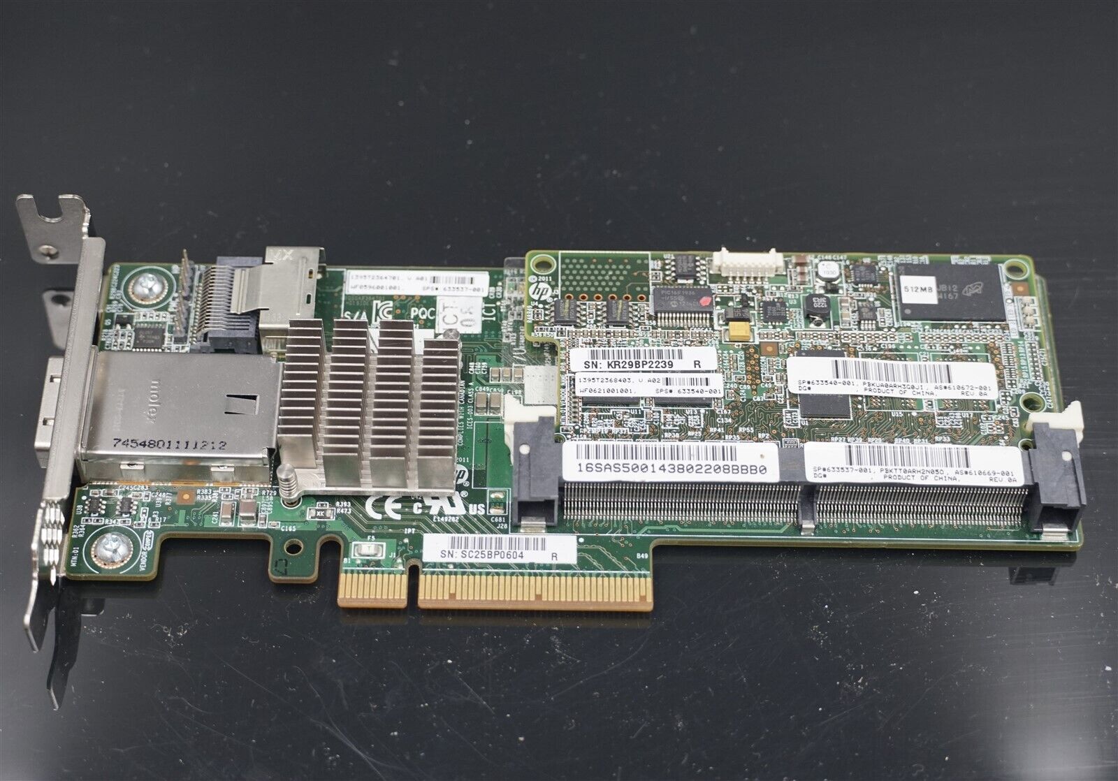 633537-001 610669-001 SMART ARRAY P222 PCI-E RAID CONTROLLER W/512MB CACHE