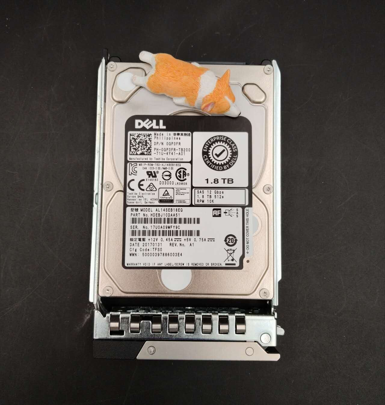 GP3FR 0GP3FR AL14SEB18EQ DELL 1.8TB 10K 12G 512E SAS 2.5" SFF HDD R640 R740