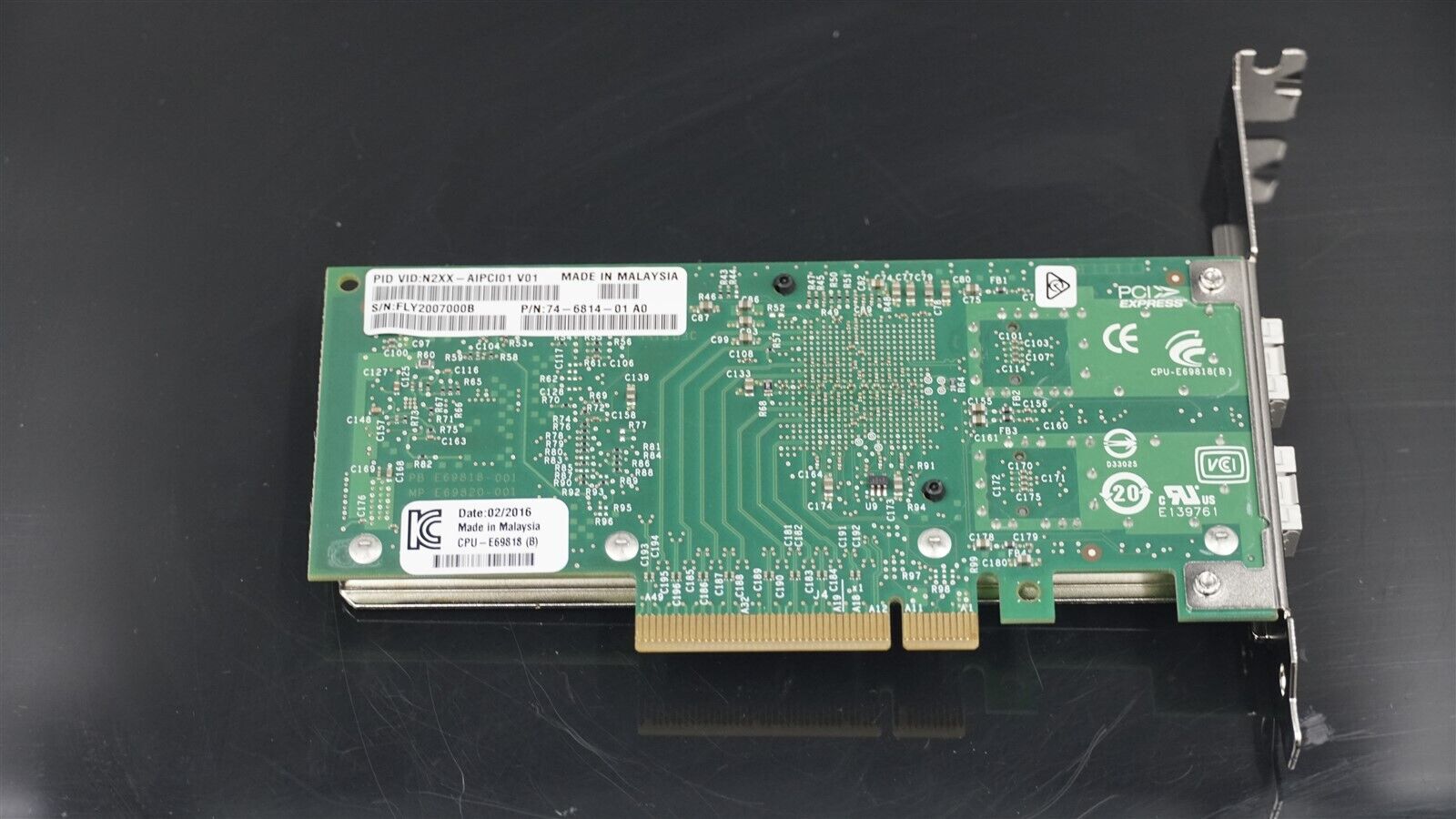 CISCO 74-6814-01 2-PORT 10GB SPF+ INTEL X520-DA2 NETWORK ADAPTER HIGH PROFILE