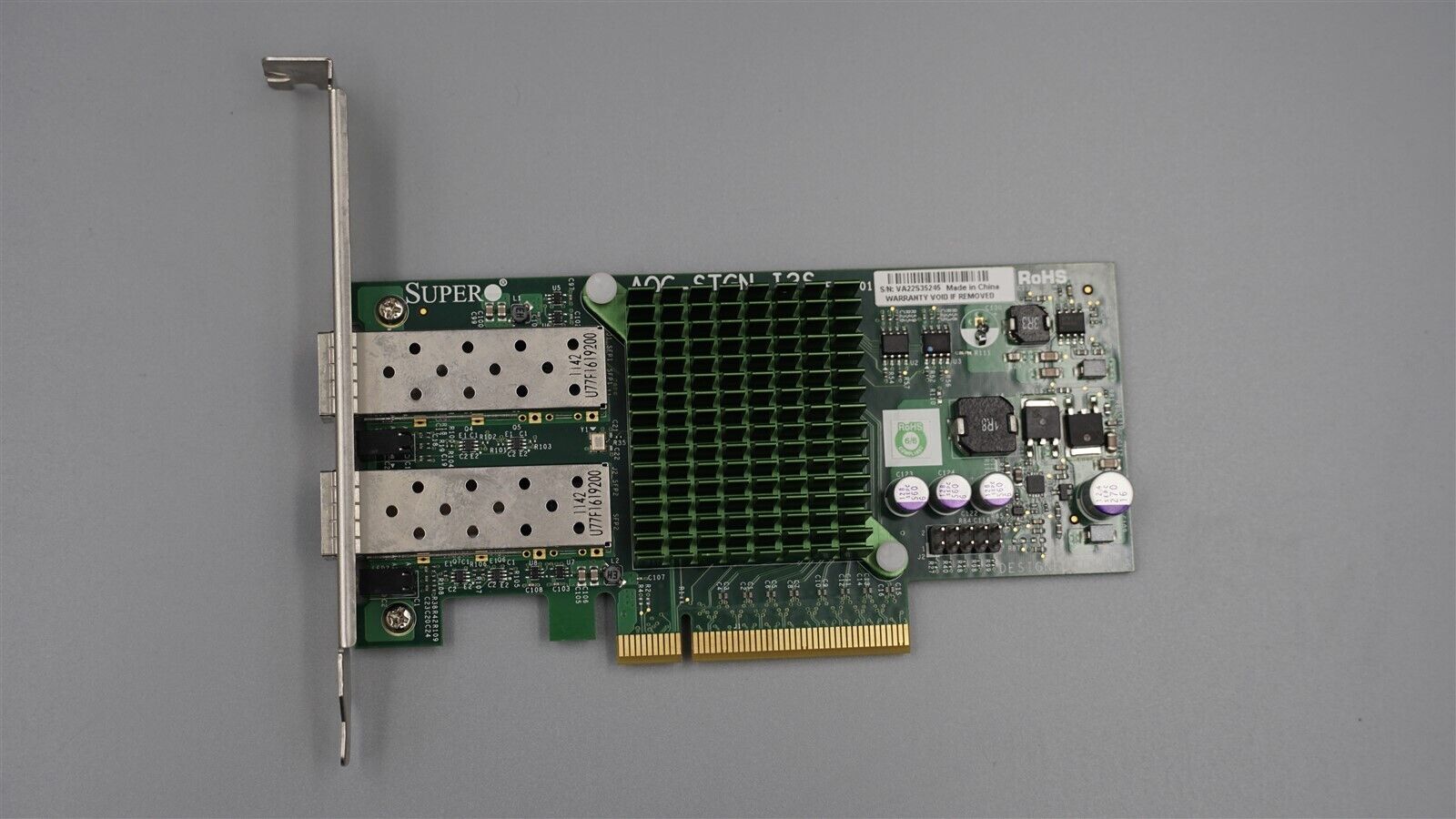 AOC-STGN-I2S R1.01 SUPERMICRO DUAL PROTS 10GB ETHERNET ADAPTER X520 HIGH PROFLIE