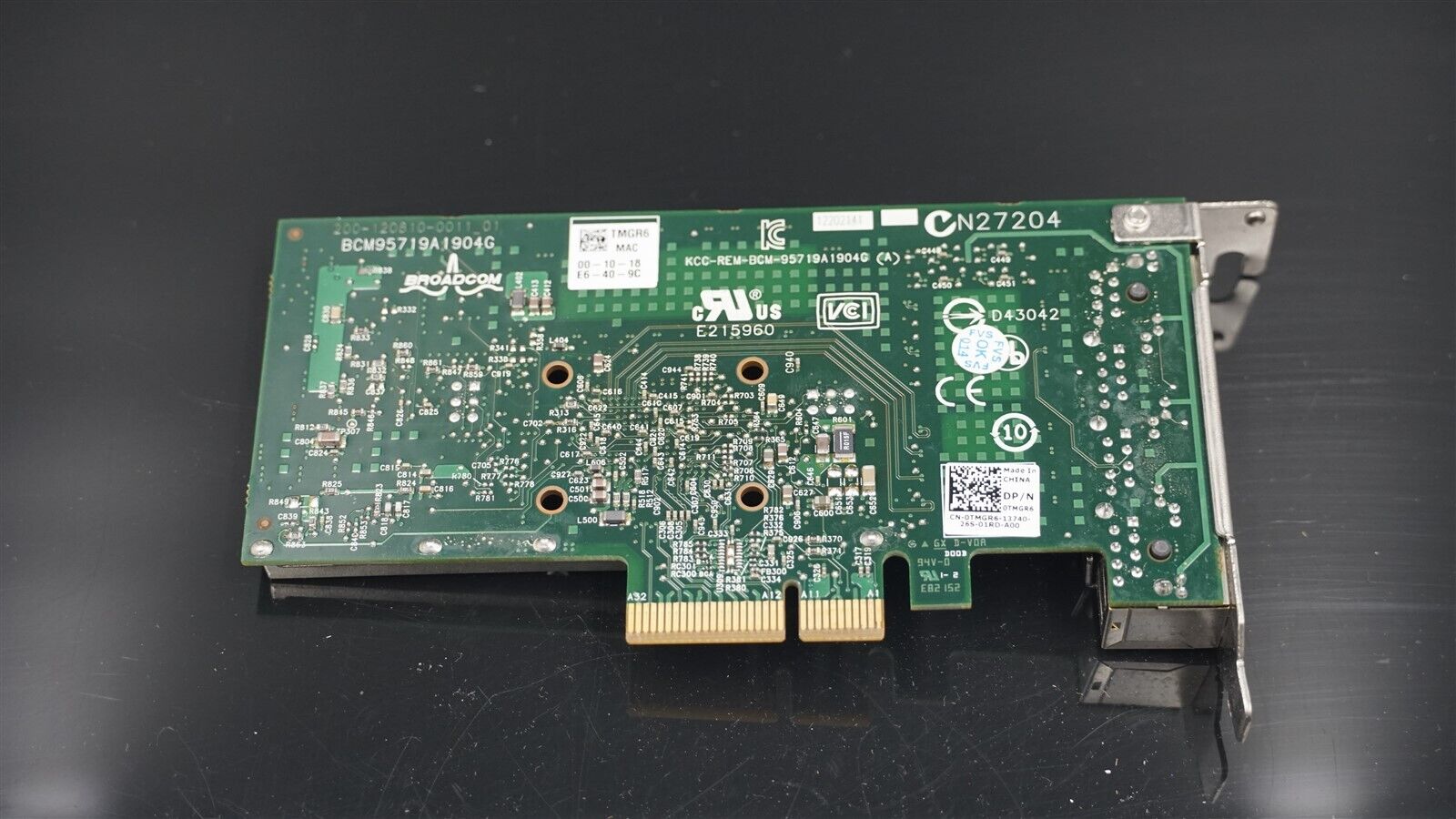 DELL 0TMGR6 BOARDCOM 5719 4-PORT 1GB PCI-E ETHERNET NETWORK ADAPTER LOW PROFILE