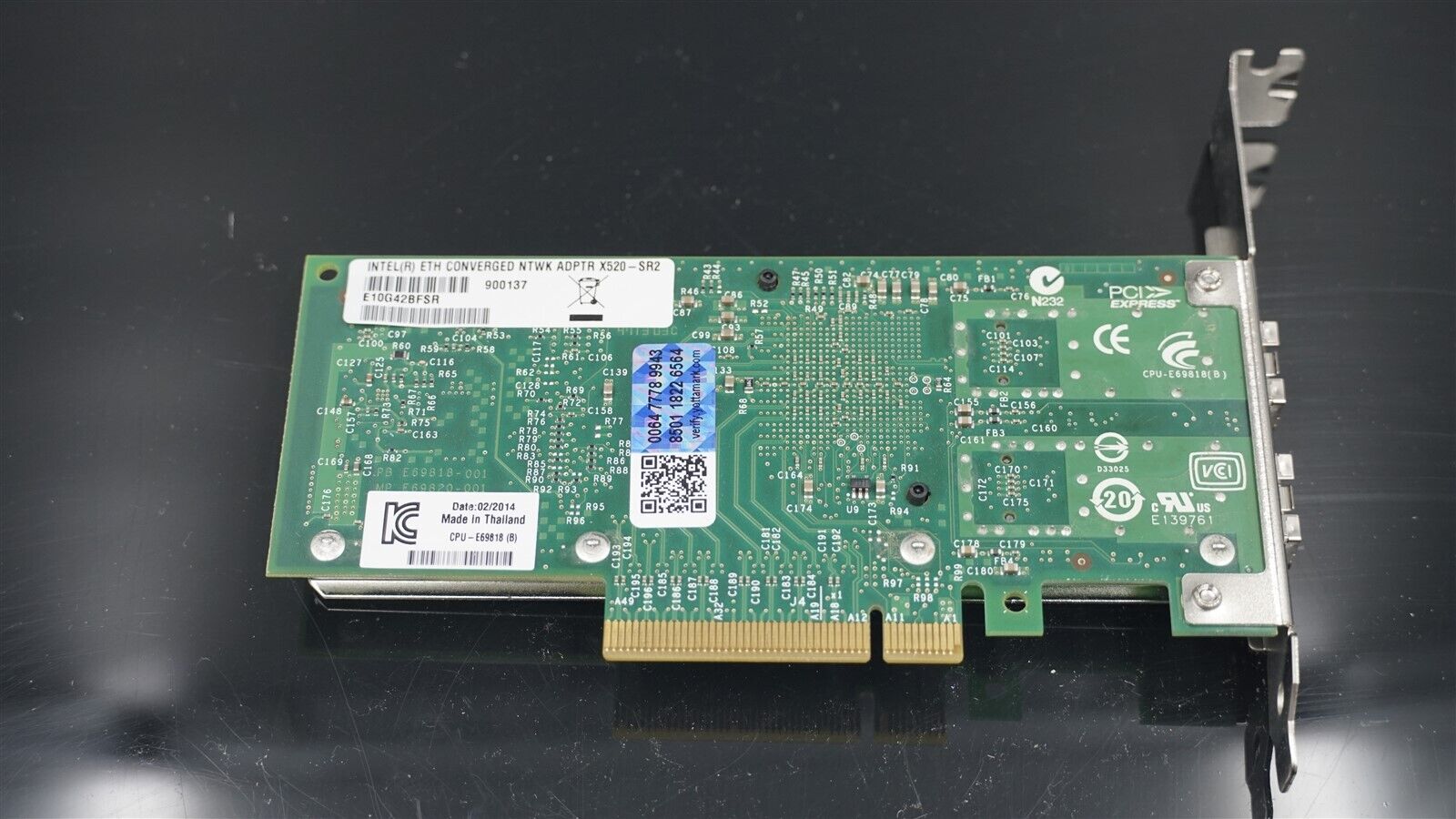 INTEL E10G42BFSR 900137 X520-SR2 2-PORT SERVER NETWORK ADAPTER LOW PROFILE