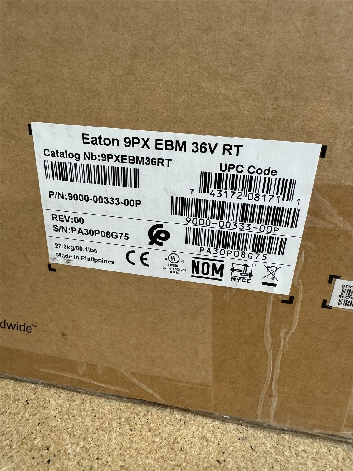 EATON 9PX EBM 36V RT EXTENDED BATTERY MODULE 9PXEBM36RT 9000-00333-00P NEW