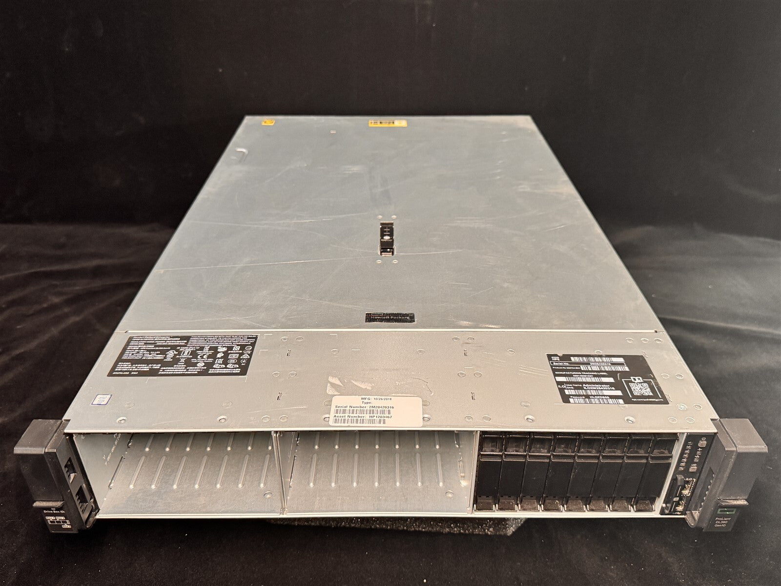 HP ProLiant DL380 Gen10 G10 24SFF 2x 8C SILVER 4110 2.1GHz 128GB RAM 1x 2TB SSD