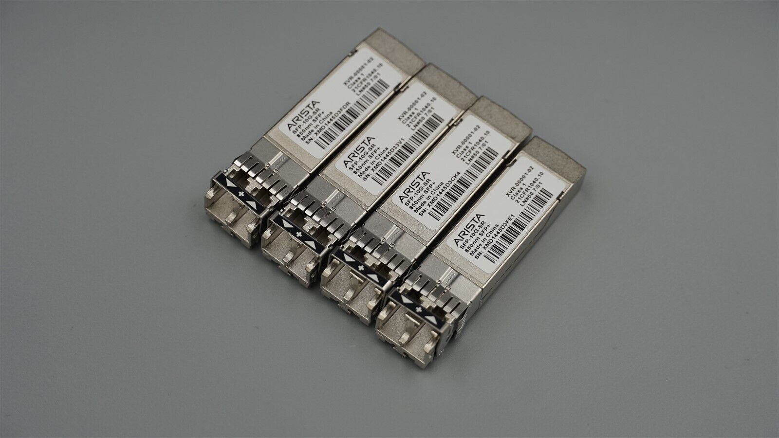LOT OF 4 ARISTA SFP-10G-SR 10GBASE-SR 850NM SFP+ OPTICAL TRANSCEIVER MODULE