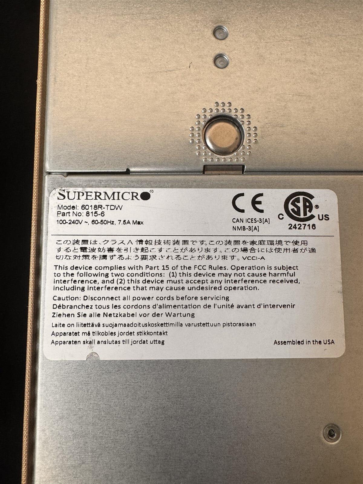 SUPERMICRO CSE-815 4LFF X10DDW-i 2x 8 CORE E5-2630LV3 1.8GHz 64GB RAM 4x TRAY