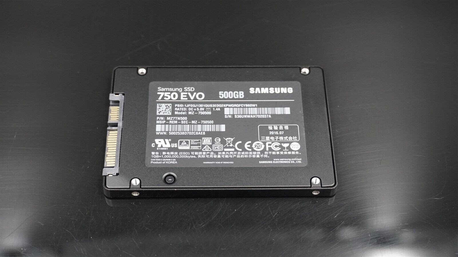 MZ-750500 MZ7TN500 SAMSUNG 750 EVO 500GB SATA 2.5" SOLID STATE DRIVE