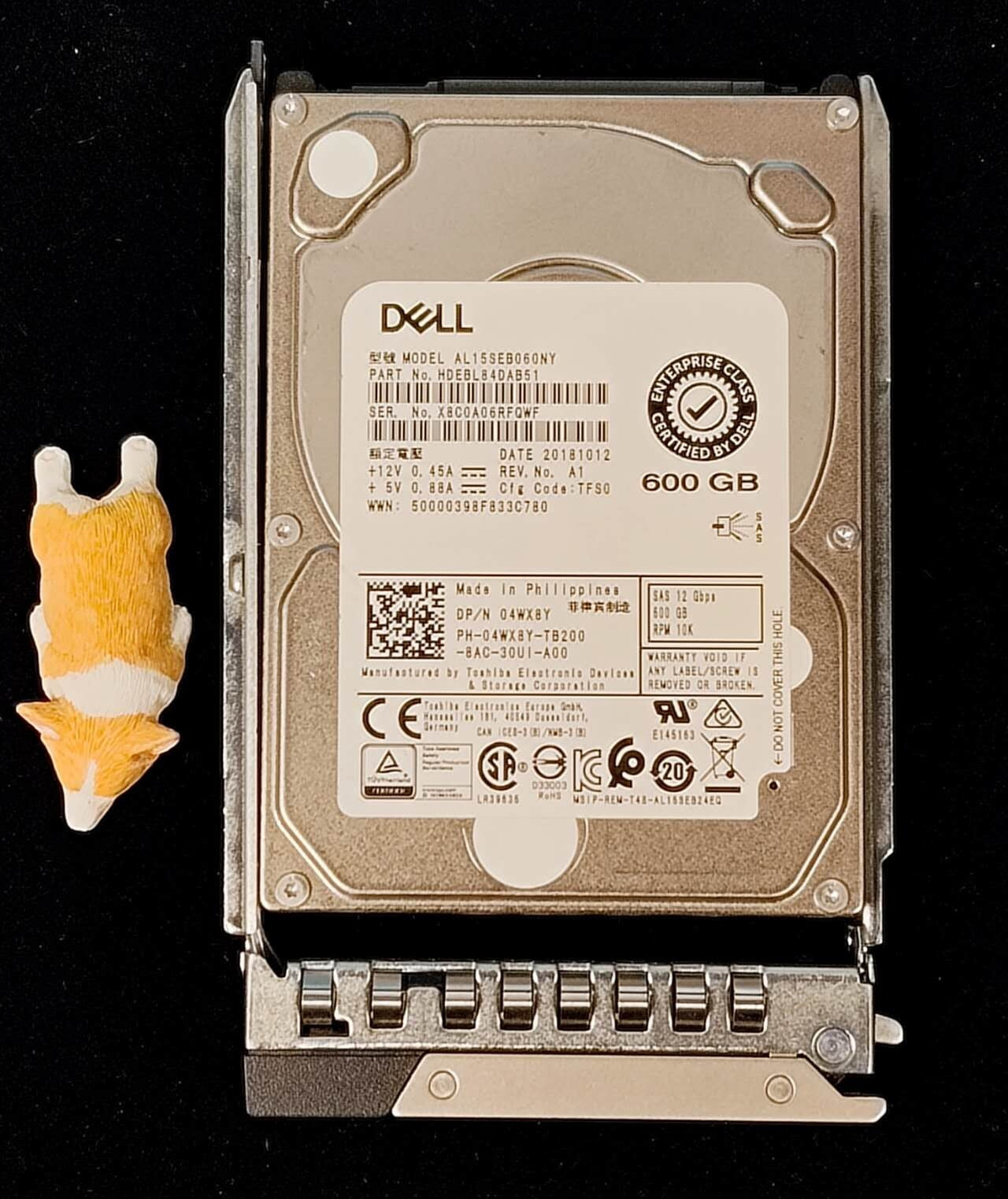 4WX8Y 04WX8Y DELL 600GB 10K 12G 2.5" SAS SFF SC HDD AL15SEB060NY W/DXD9H