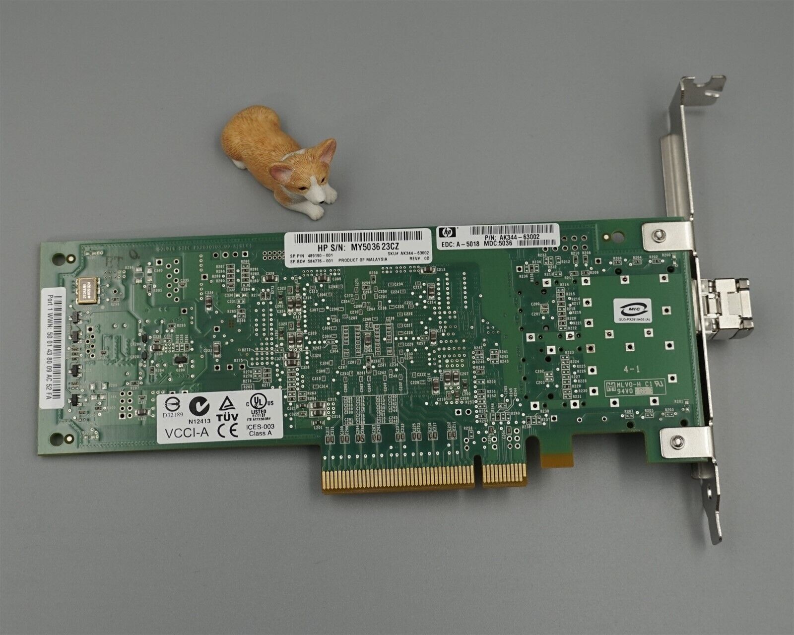 AK344-63002 HP STORAGEWORKS 81Q 1P 8G FC HBA AK344A 489190-001 584776-001 +SFP