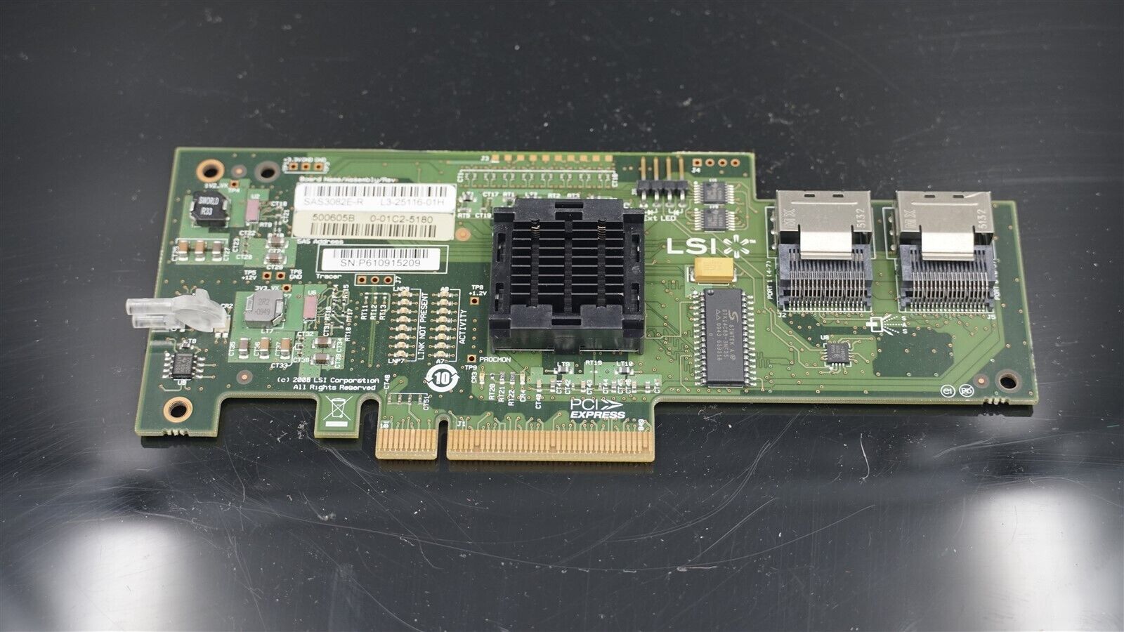 44E8690 IBM ServeRAID BR10i PCI-e 8.0 SAS Controller Card L3-25116-01 NO Bracket