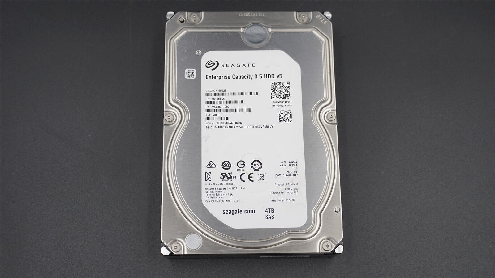 ST4000NM0025 1V4207-003 SEAGATE 4TB 7200RPM LFF 3.5" SAS ENTERPRISE HARD DRIVE