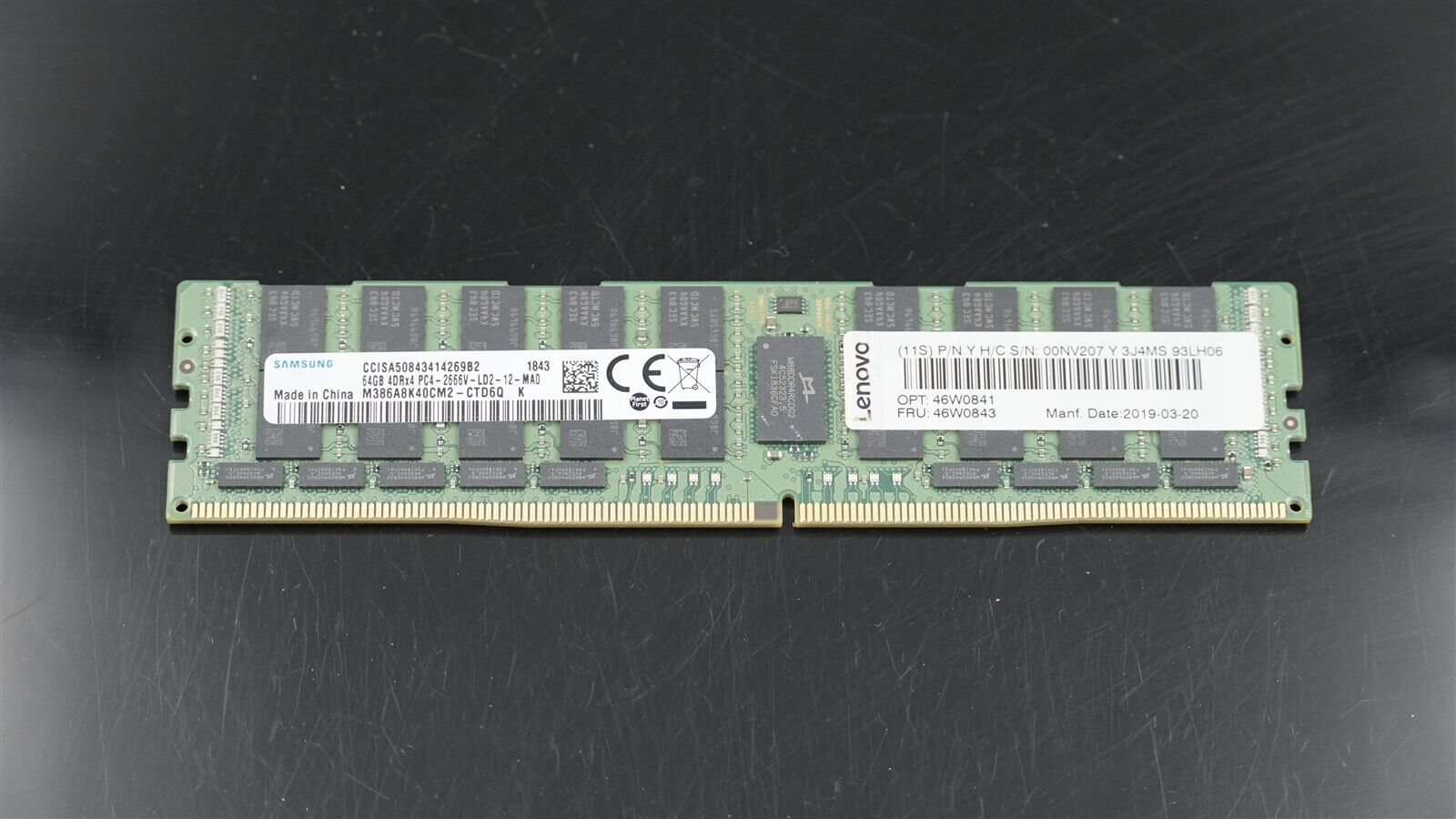 M386A8K40CM2-CTD SAMSUNG 64GB (1X64GB) 4DRX4 PC4-2666V DDR4 Server Memory