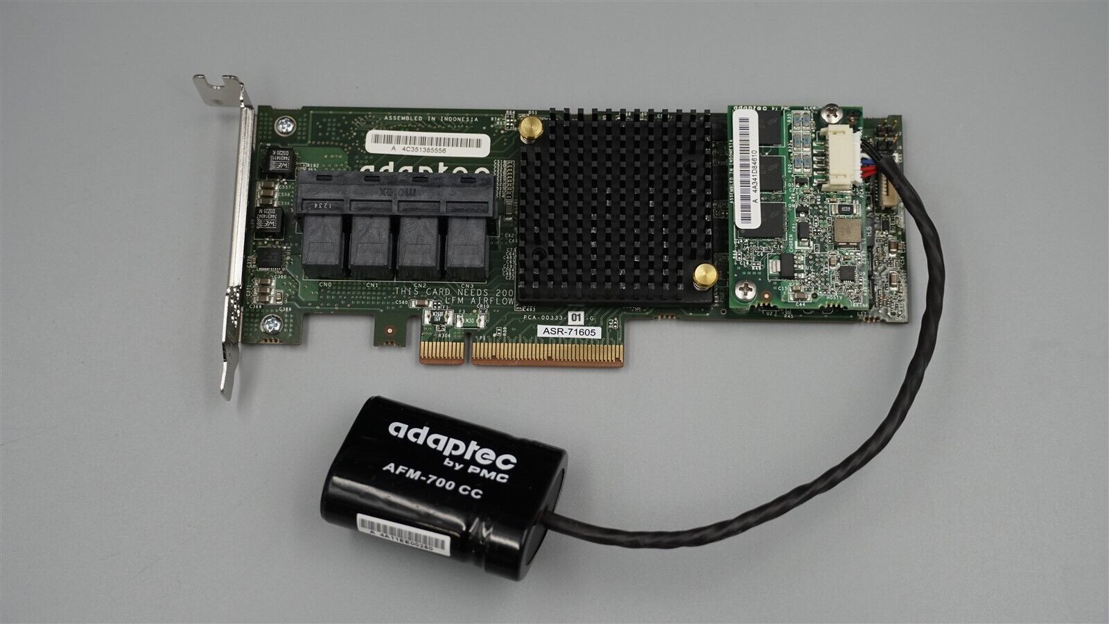 ASR-71605 ADAPTEC 16-PORT 6GB SAS/SATA PCIE CONTROLLER BATTERY W/ LOW PROGILE