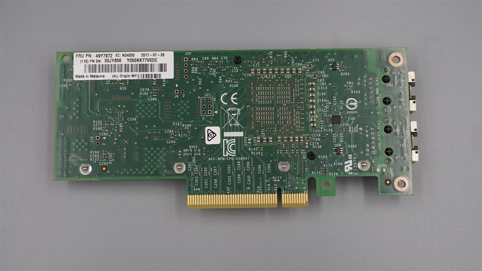 49Y7972 IBM X540-T2 DUAL PORT 10G BASE T ADAPTER 00JY856 49Y7971 NO BRACKET