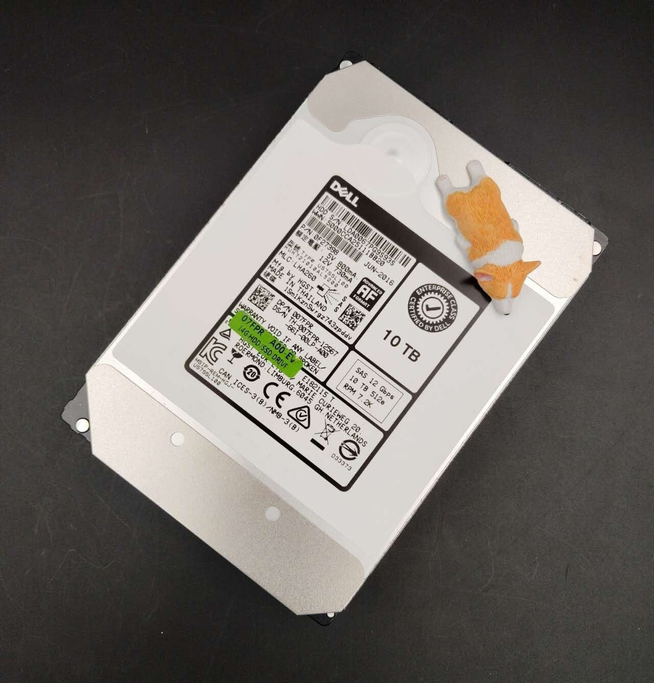 07FPR 007FPR HUH721010AL5200 DELL 10TB 7.2K 12G 512E SAS 3.5" LFF ENTERPRISE HDD