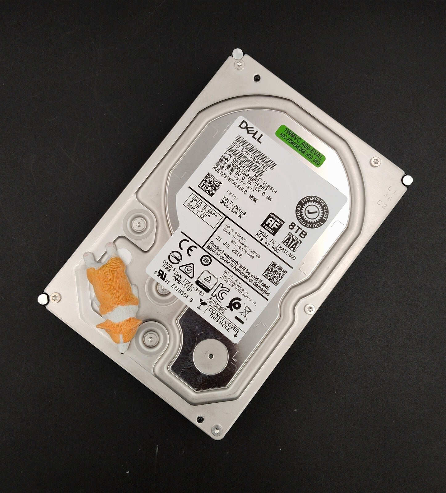 1WMVC 01WMVC HUS728T8TALE6L0 DELL 8TB 7.2K 6G 512E SATA 3.5" LFF HARD DRIVE