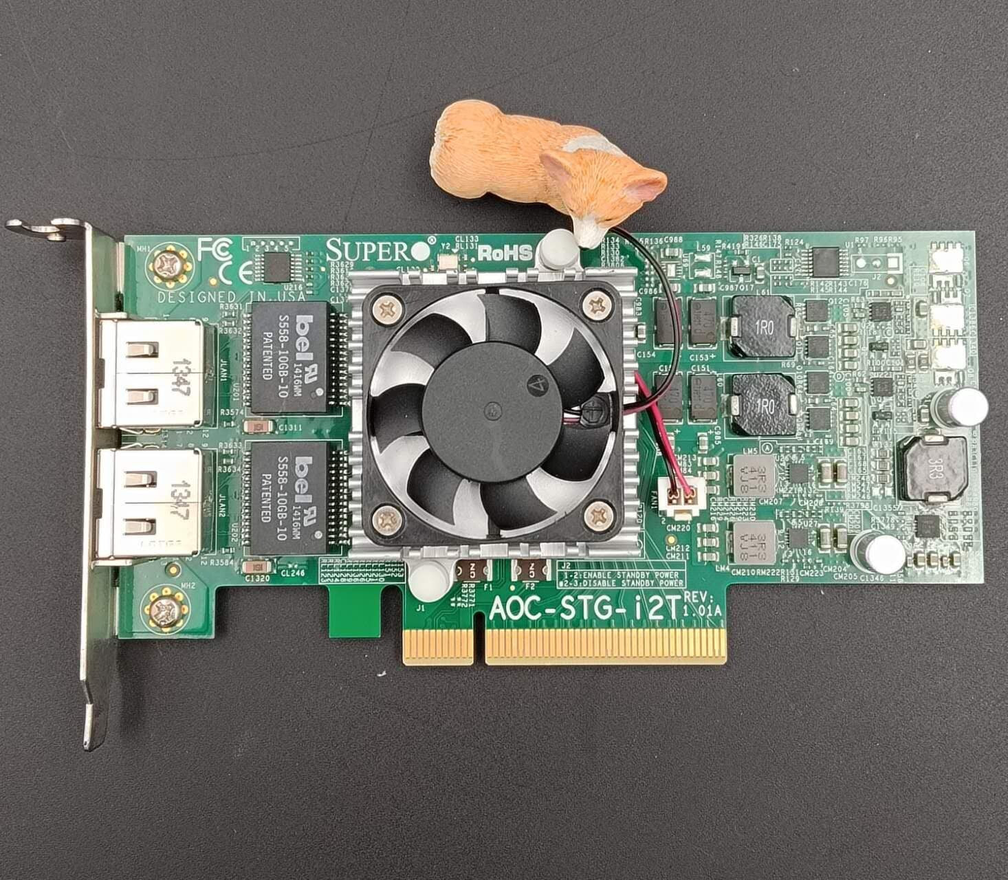 AOC-STG-i2T SUPERMICRO DUAL PORT 10GBASE-T RJ-45 INTEL X540 NIC V1.01A LOW