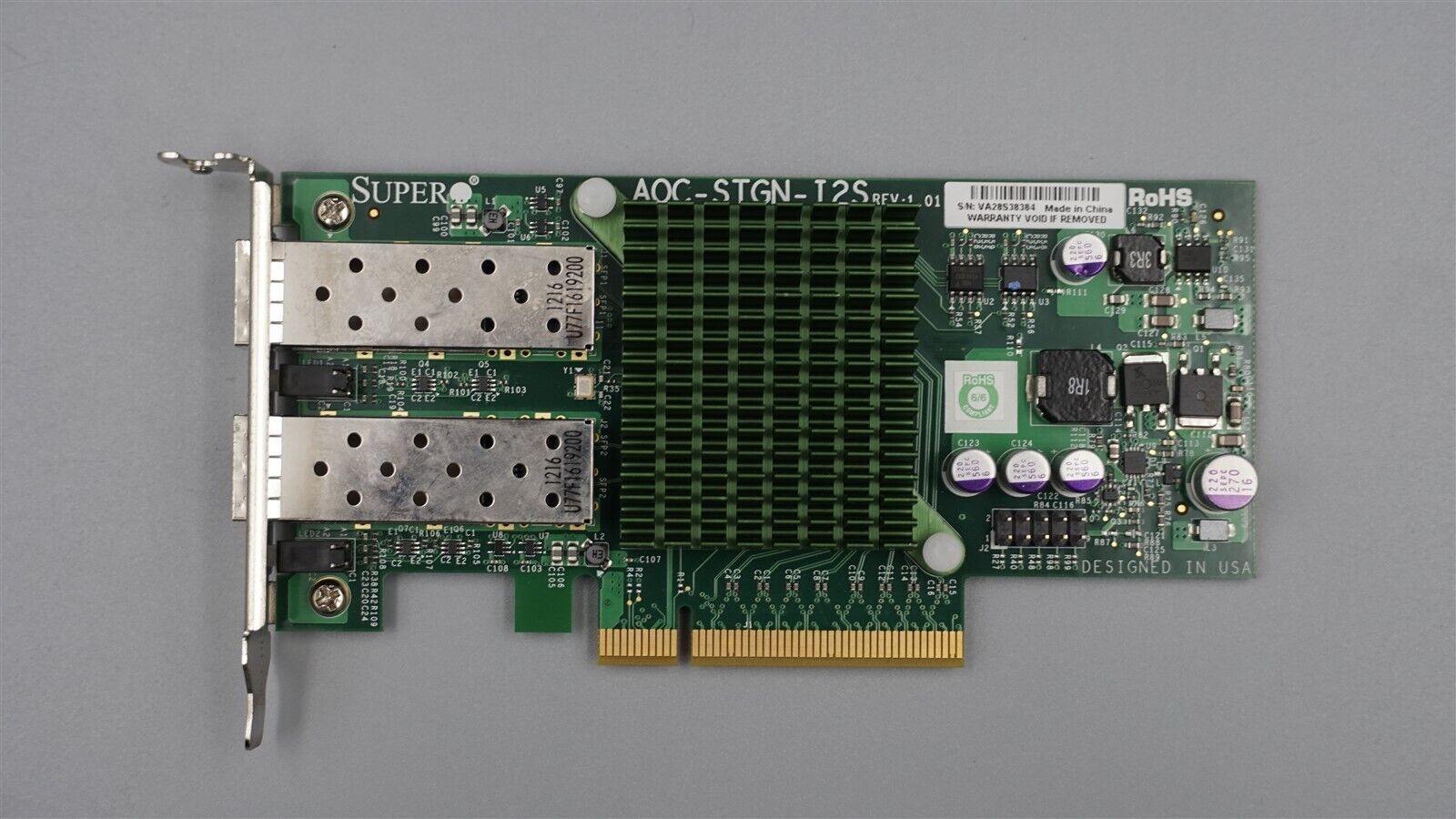 AOC-STGN-I2S R1.01 SUPERMICRO DUAL PROTS 10GBE ETHERNET ADAPTER X520 LOW PROFLIE