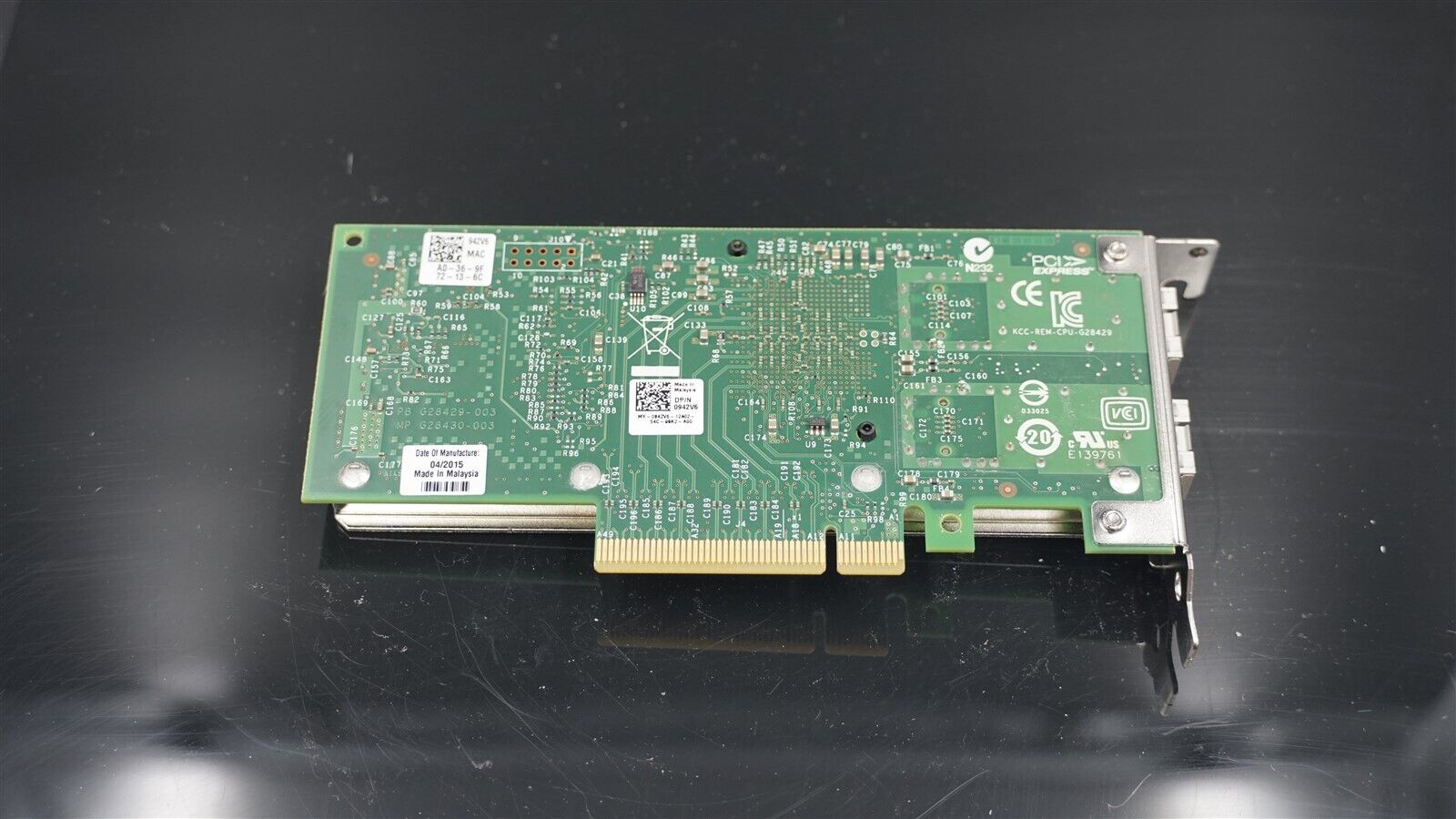 DELL 942V6 0942V6 X520-DA2 2-PORT 10GB NETWORK ADAPTER LOW PROFILE