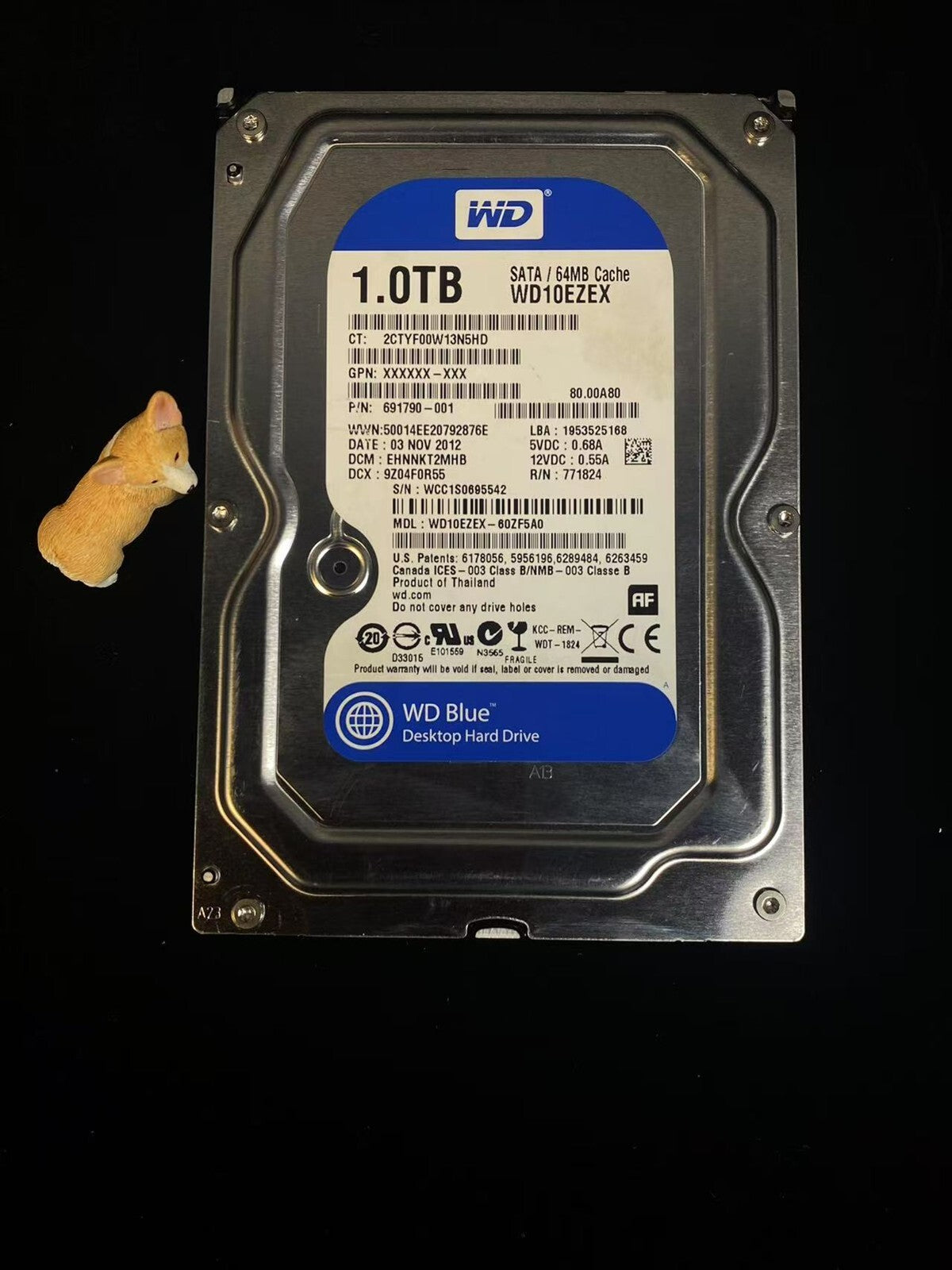 691790-001 HP WD 1TB 7.2K 6G SATA 3.5" 6GB/S 64MB LFF HDD WD10EZEX
